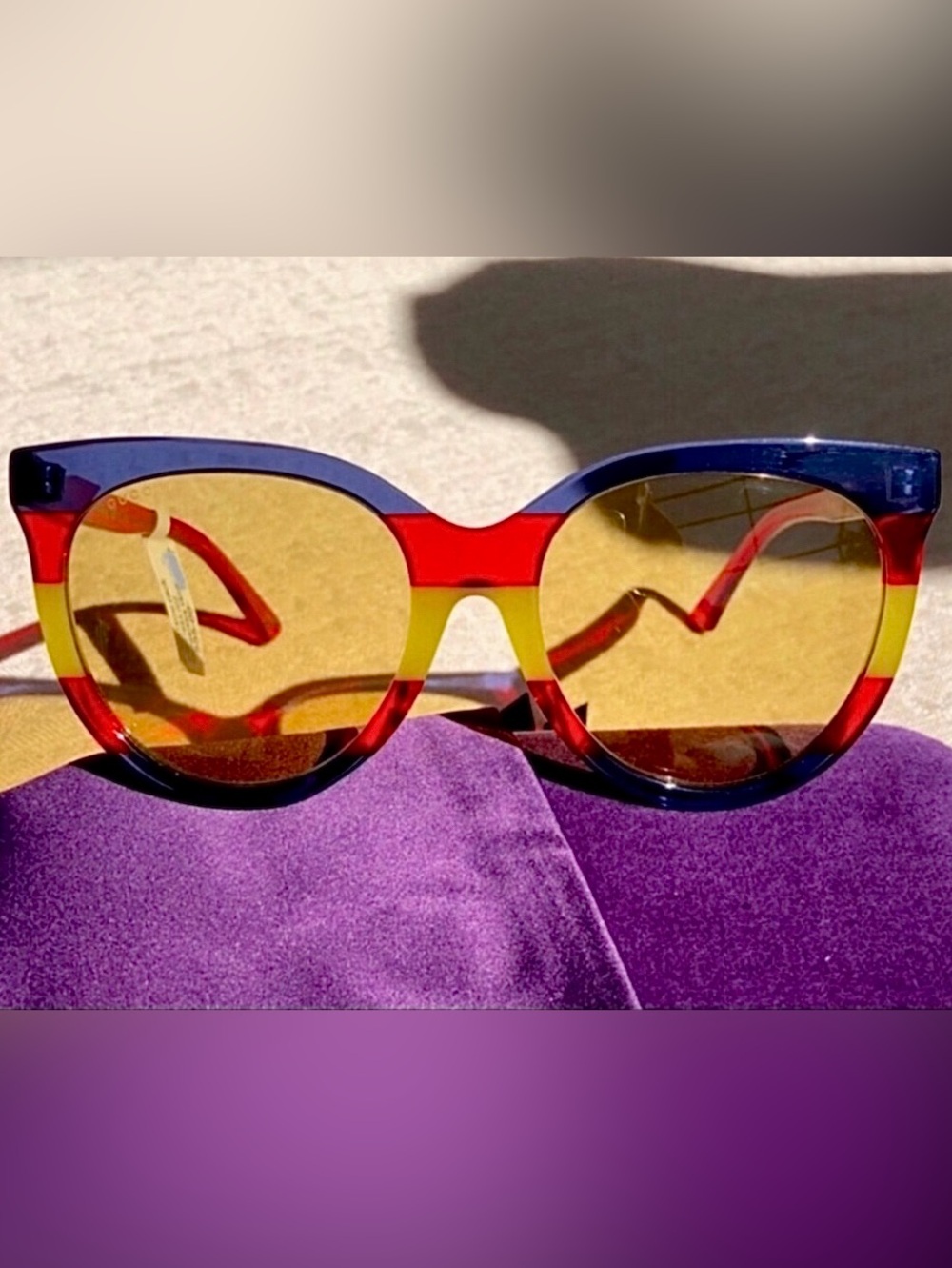 GUCCI 55mm multicolor yellow lenses sunglasses